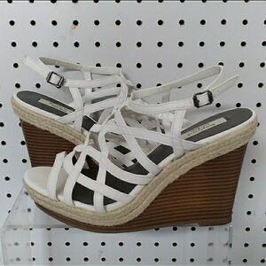 Simply Vera Wang White Women's Sandals | Strappy Platform Wedge Footbed 8.5 US